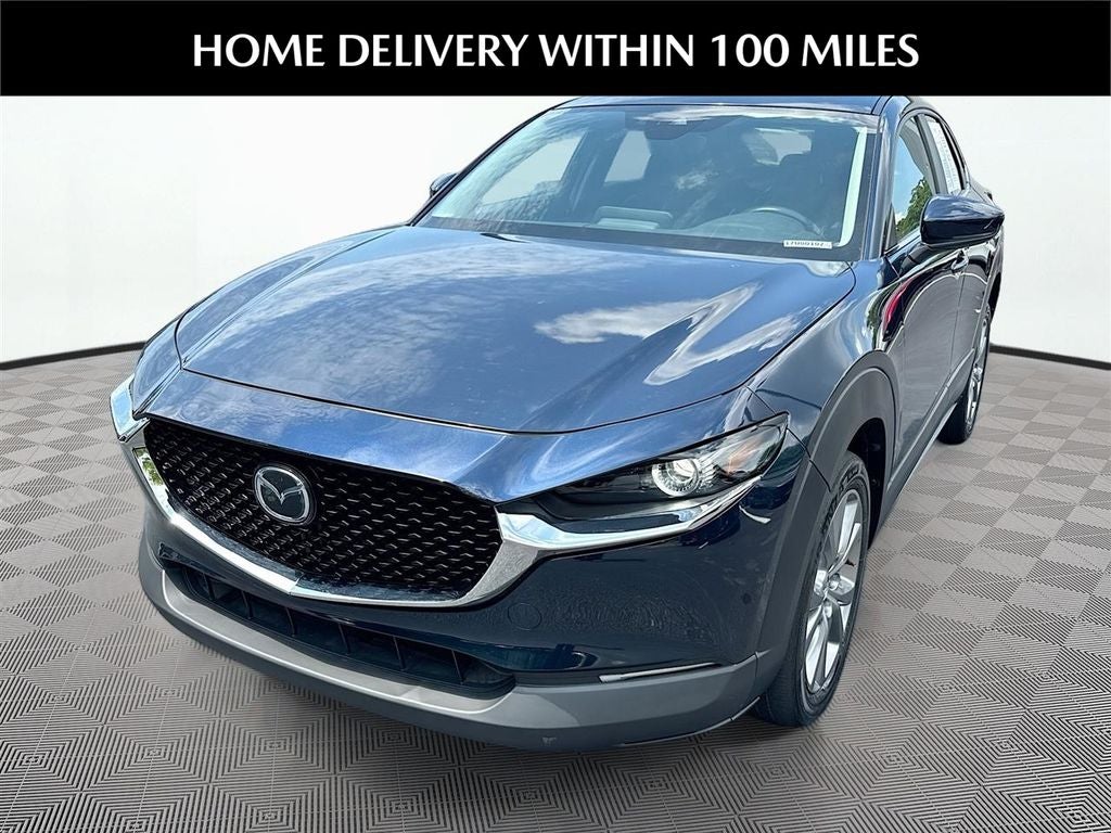 2021 Mazda Mazda CX-30 Preferred in Deep Crystal Blue Mica — front three-quarter view