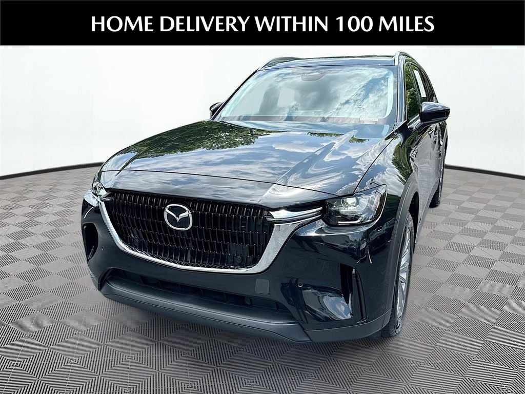 2025 Mazda Mazda CX-90 3.3 Turbo Preferred in Jet Black Mica — front three-quarter view