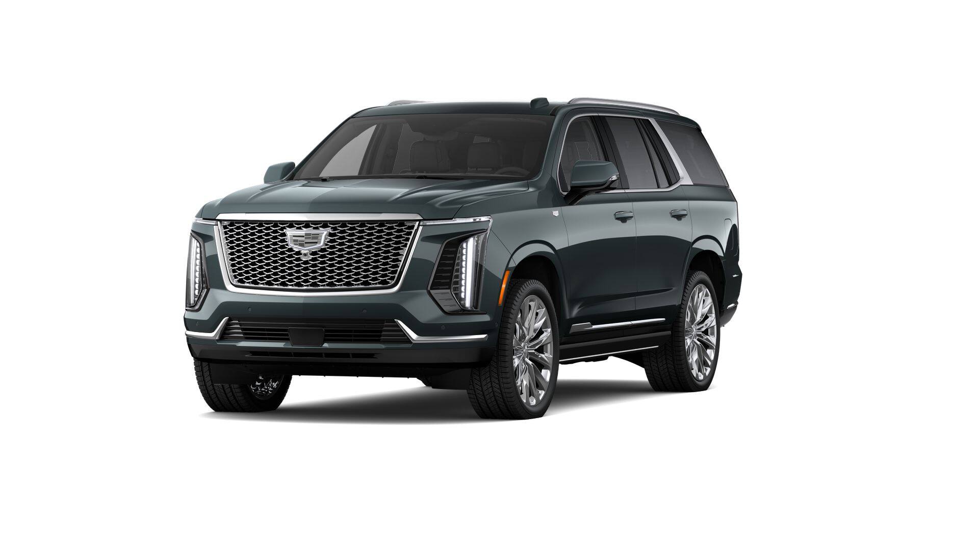 2026 Cadillac Escalade Luxury in Aegean Stone — front three-quarter view