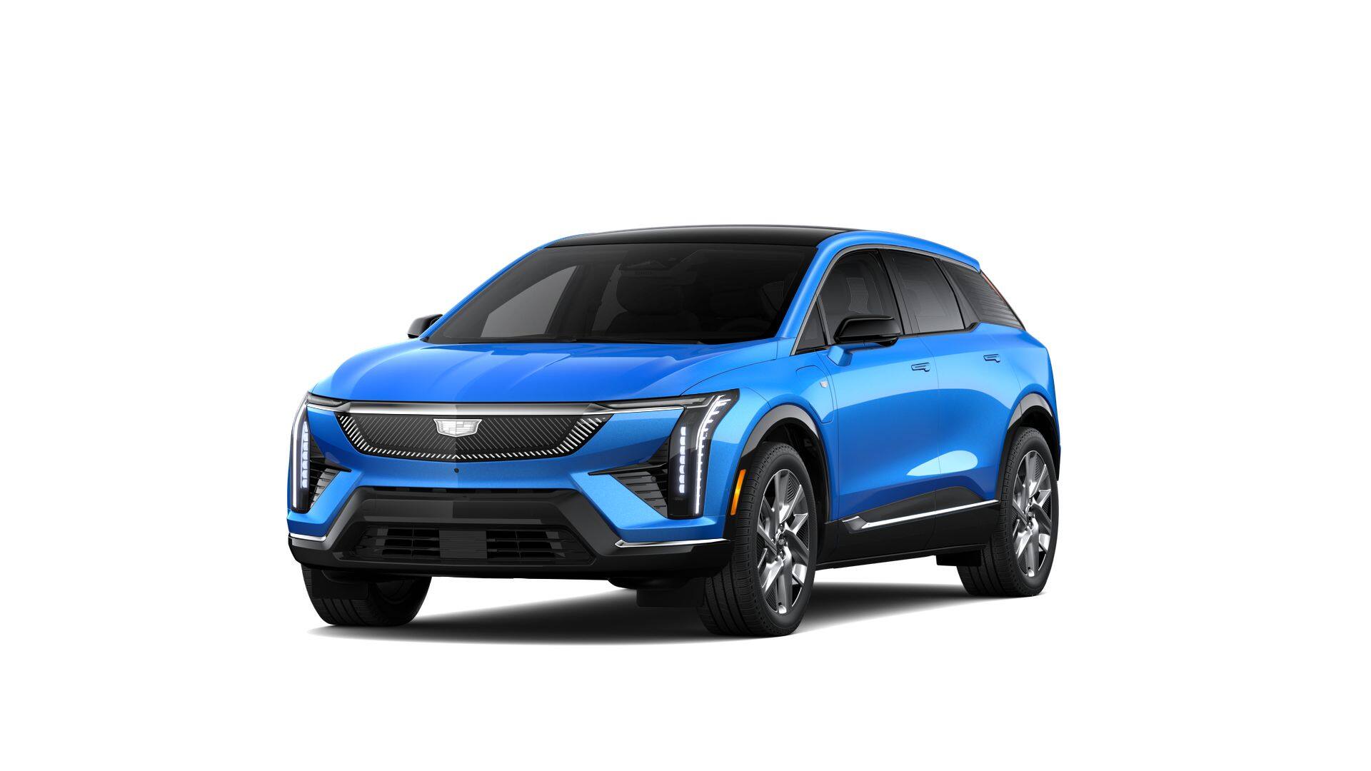 2027 Cadillac OPTIQ Luxury in Coastal Blue Metallic — front three-quarter view