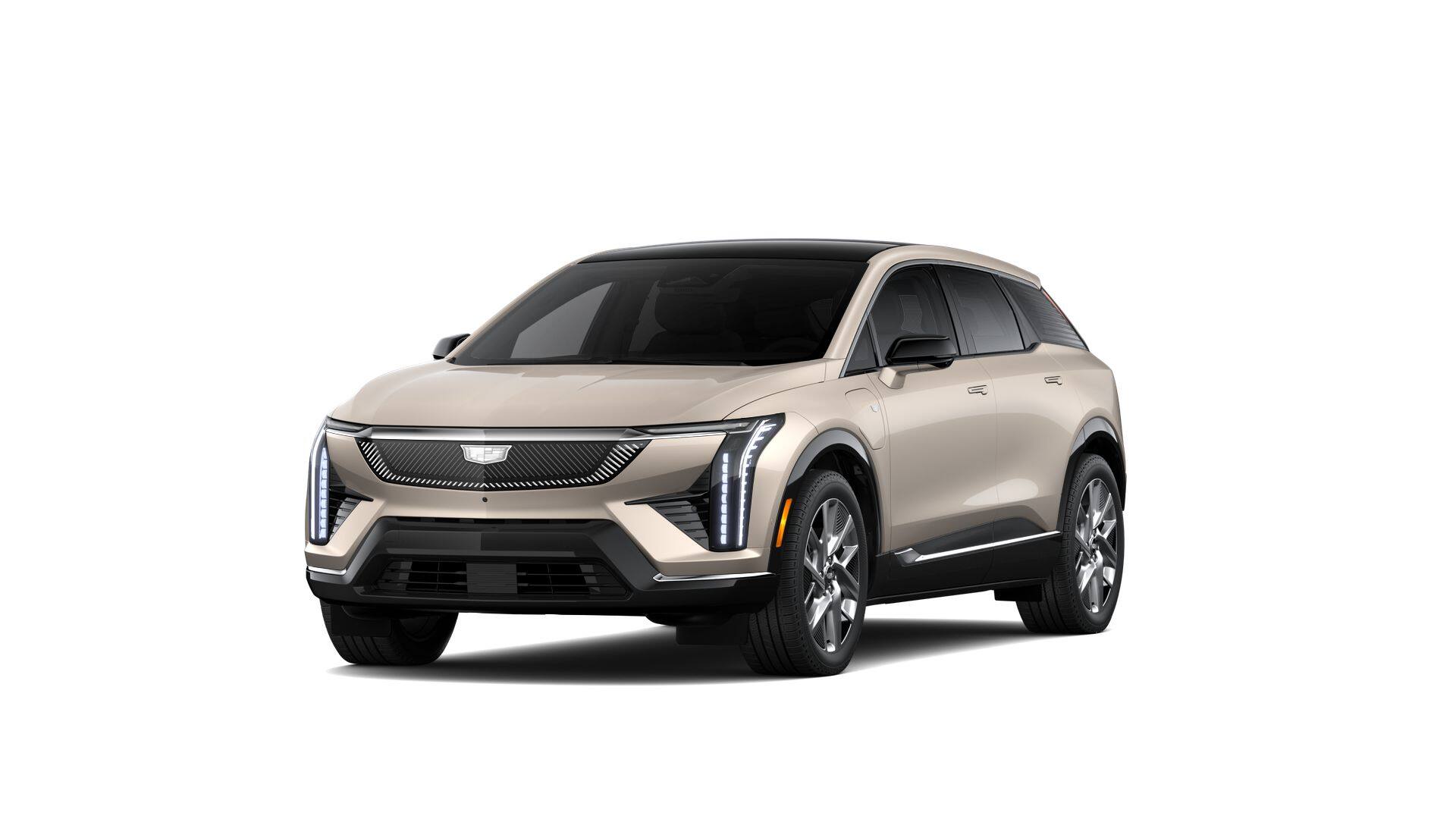 2027 Cadillac OPTIQ Premium Luxury in Sandstone — front three-quarter view