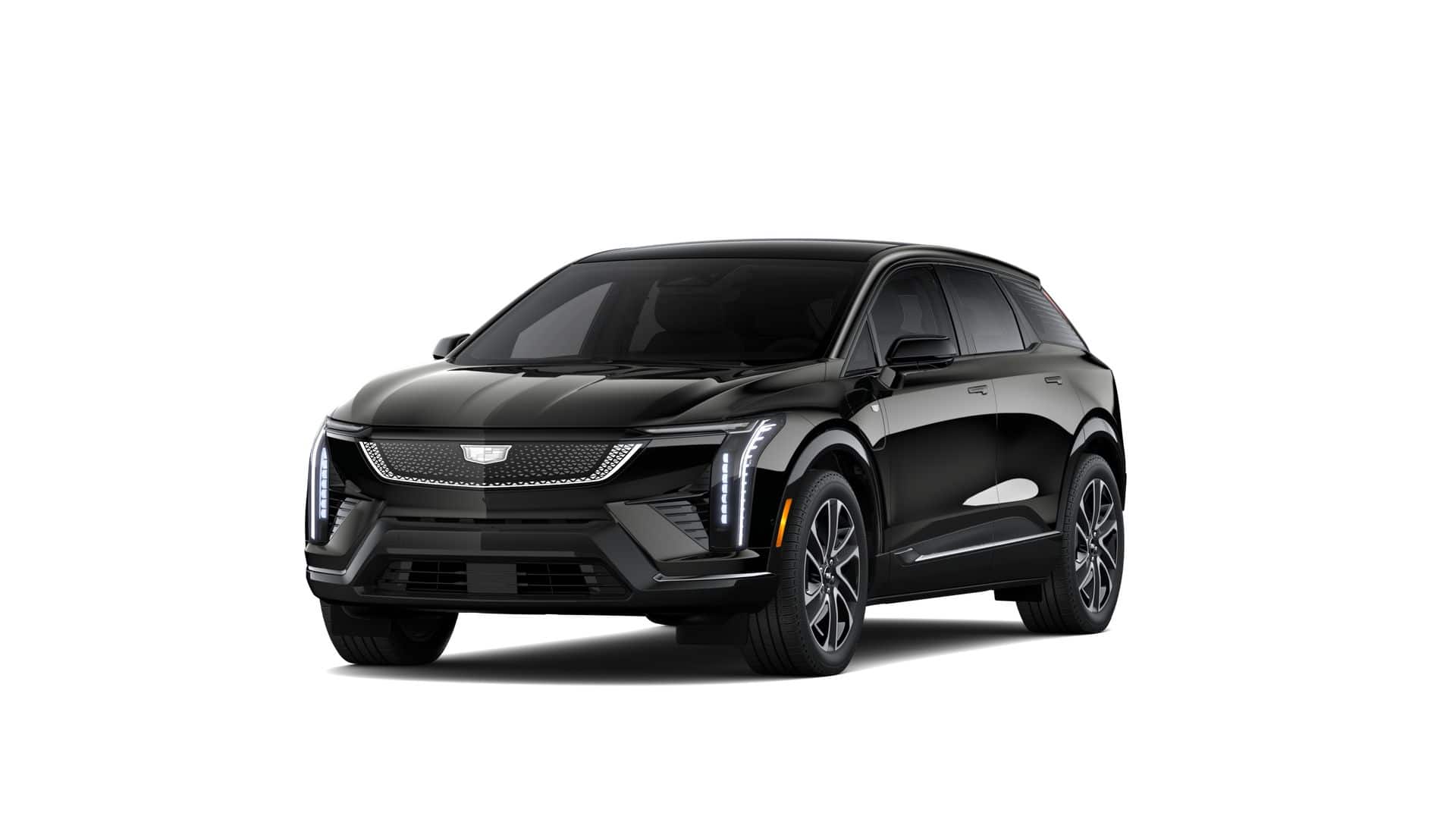 2026 Cadillac OPTIQ Sport in Black Raven — front three-quarter view