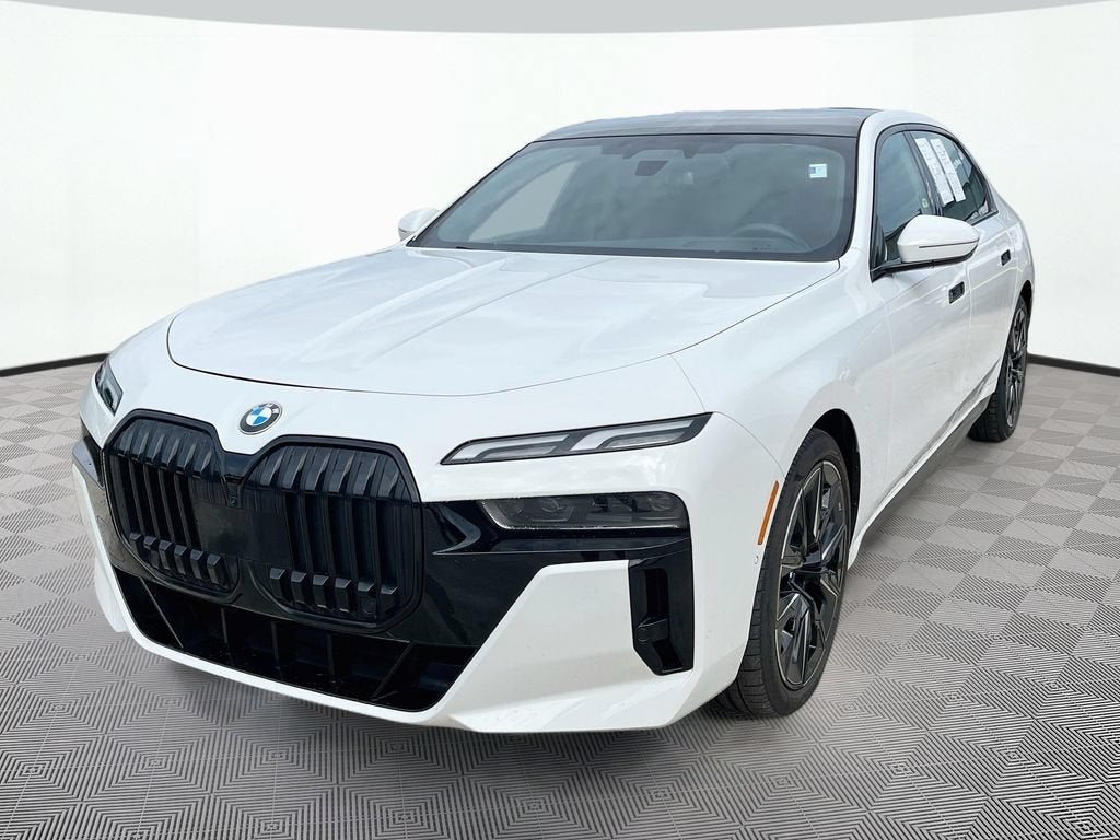 2023 BMW 7 Series 740i in White — front three-quarter view
